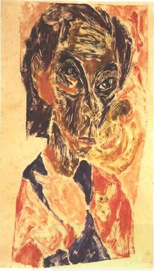 Ernst Ludwig Kirchner Head of a sick man - Selfportrait oil painting picture